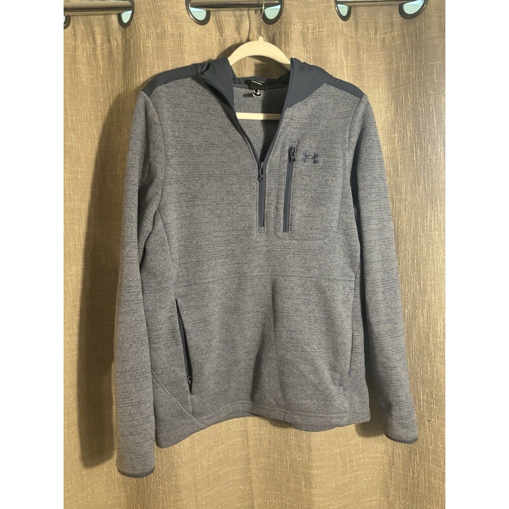 Under Armour Storm Men's Hooded 1/2 Zip Fleece Pullover Hoodie Gray M